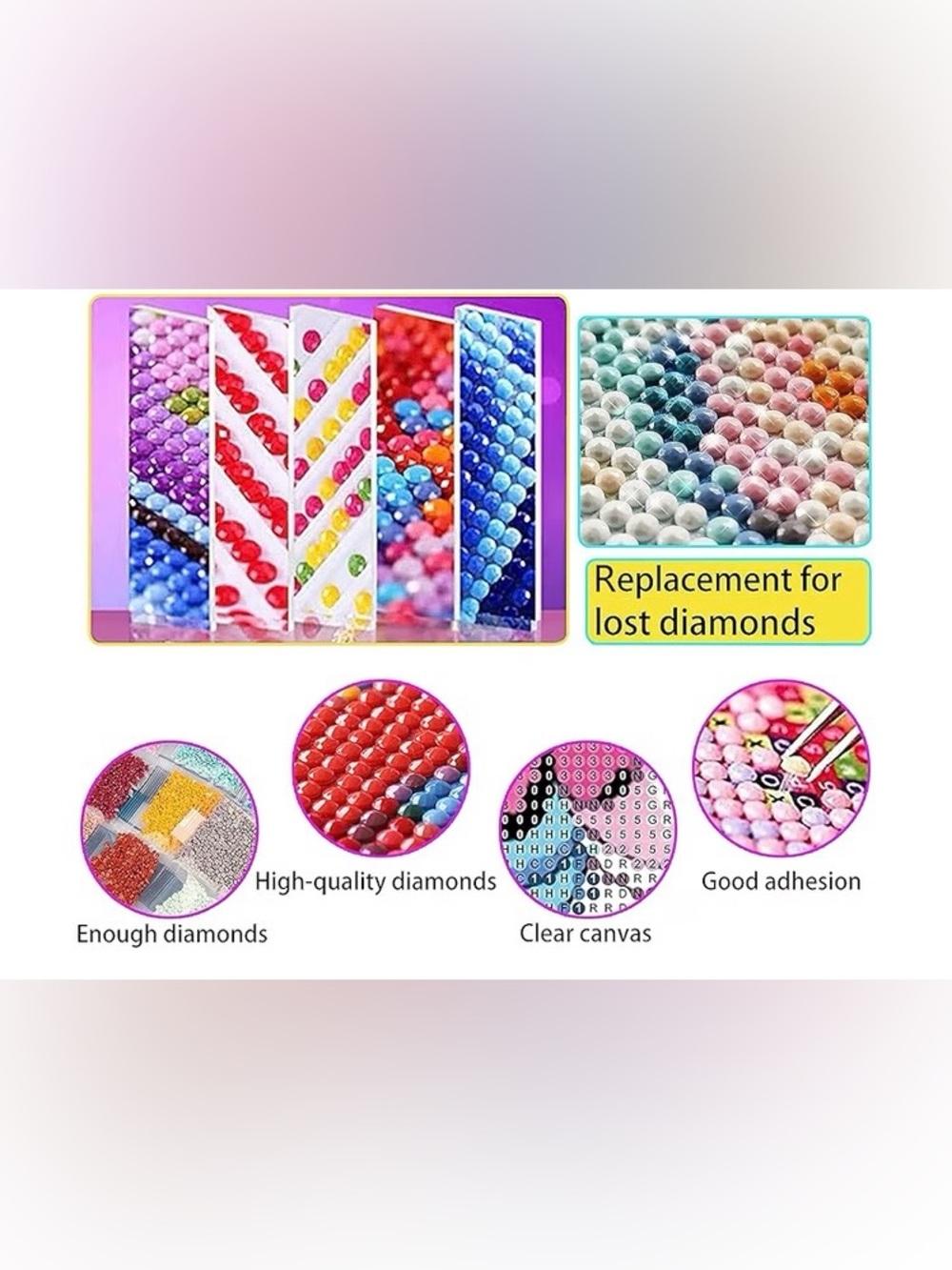 DIY Diamond Painting Kit; Wild Flowers Wall Art Print in Vivid Colors, with 🦋 - Picture 6 of 8